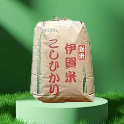 30kg Iga kosihikari rice picture packed by brown bag