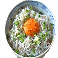 Whitebait bowl with row egg