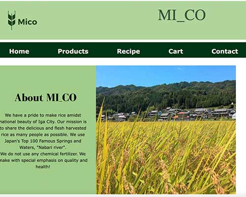 Japan rice MICO website preview picture